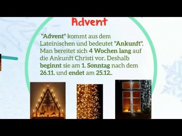 הגיית וידאו של Adventszeit בשנת גרמנית