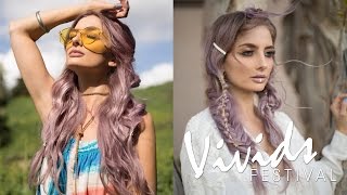 MIDNIGHT MOONCHILD Hair Color & Styling How-To | VIVIDS FESTIVAL (Dusty Lavender Hair Color)