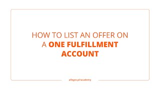 How to list an offer on a One Fulfillment account?