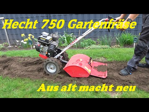 Hecht 750 Gartenfräse, Rasen erneuern, aus alt macht eu
