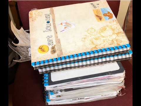 Stack of Art Journals, Flip Through #6