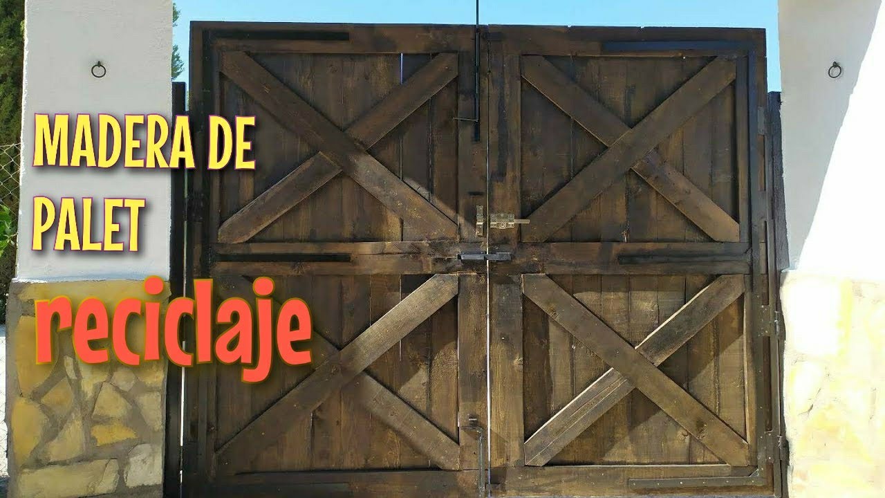 COMO HACER PUERTA CON MADERA DE PALES MADERA RECICLADA(PASO A PASO)Portón zaguan make wooden doo
