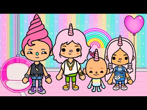 The Sniffycat UNICORN FAMILY Moves to a NEW HOUSE | TOCA BOCA Stories Video