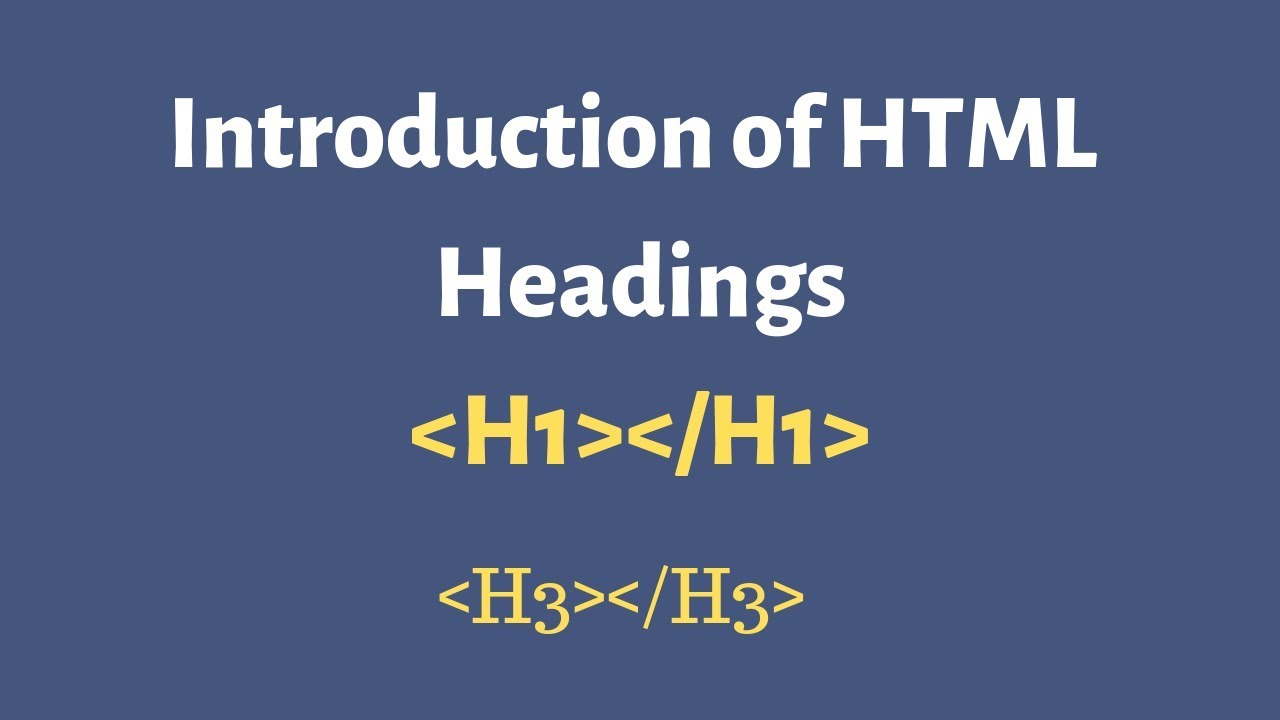 How to use heading tag in html