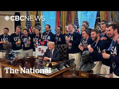 U.S. men's hockey team visits White House after gold medal win
