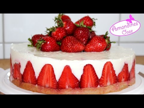 Erdbeertorte mit Joghurtcreme | Sommertorte | leicht und frisch | strawberrycake