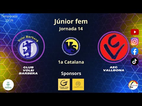 Cv Barberà vs AEC Vallbona, Junior Femení, J14, 18/1/26, 1ª catalana, #Aymibarberà!!