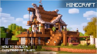 Minecraft | How to Build The Most Beautiful and Cozy Medieval Tavern | Tutorial