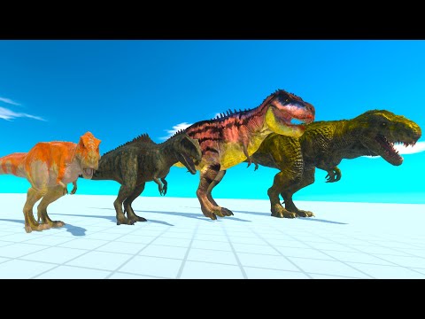 BATTLE 4 SIZE of T-REX EVOLUTION - Animal Revolt Battle Simulator