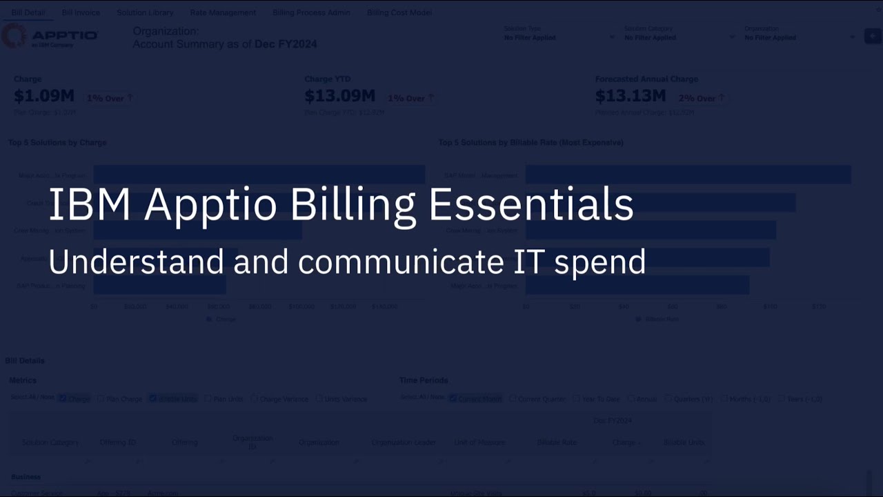 IBM Apptio Billing Essentials Overview