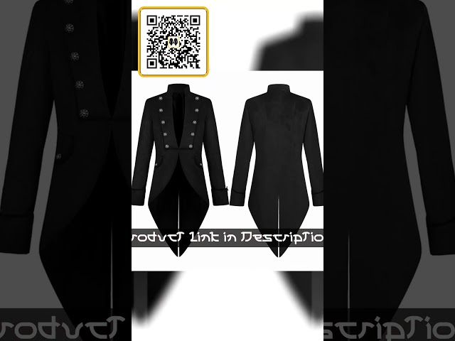 Vídeo relacionado con YORDET Abrigo medieval steampunk gótico retro para hombre, chaqueta victoriana para hombre, disfraz de cosplay de vampiro (Rojo, XXL)