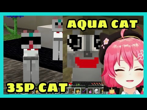 Hololive Cut - Sakura Miko - Aqua and 35P Cats Invade Hololive Server | Minecraft [Hololive/Eng Sub]