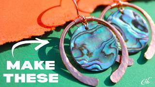 How to Make Artisan Copper & Ocean Abalone Shell Hoop Earrings