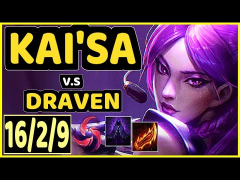 LUGER (KAI'SA) vs DRAVEN - 16/2/9 KDA BOTTOM ADC CHALLENGER GAMEPLAY - EUW