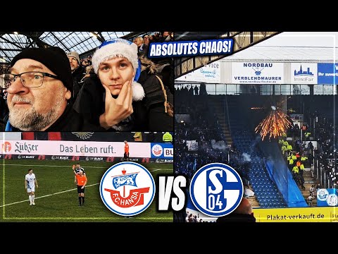 PURE CHAOS! RIOTS, INTERRUPTION, VAR & RED CARD: Hansa Rostock vs. Schalke 04 Stadium Vlog