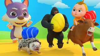 Animals Surprise Eggs Cartoon For Kids - Wild Animals & Animal Sounds | Boo Kids Cartoon