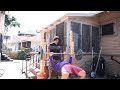 Father-Son Bench Press! DIY Homemade Squat Rack and Bench Press!