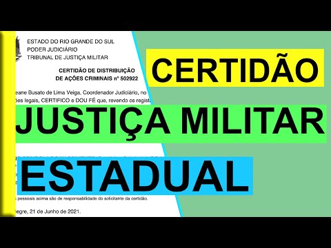 Vídeo: Certidão Cível da Justiça Militar Estadual: dúvidas