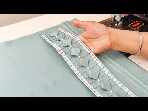 Create the most stylish design of Palazzo Pant with Pintucks and Lace | Palazzo Pant Design with ...