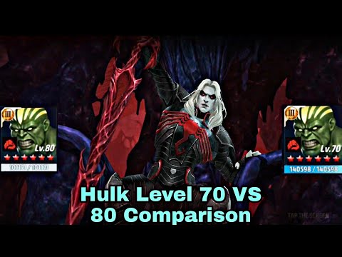 Hulk Level 70 VS Level 80 WBL Knull Comparison - Marvel Future Fight