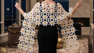 How to make an easy crochet daisy shawl #crochet #stepbystep #forbeginners #Tutorial