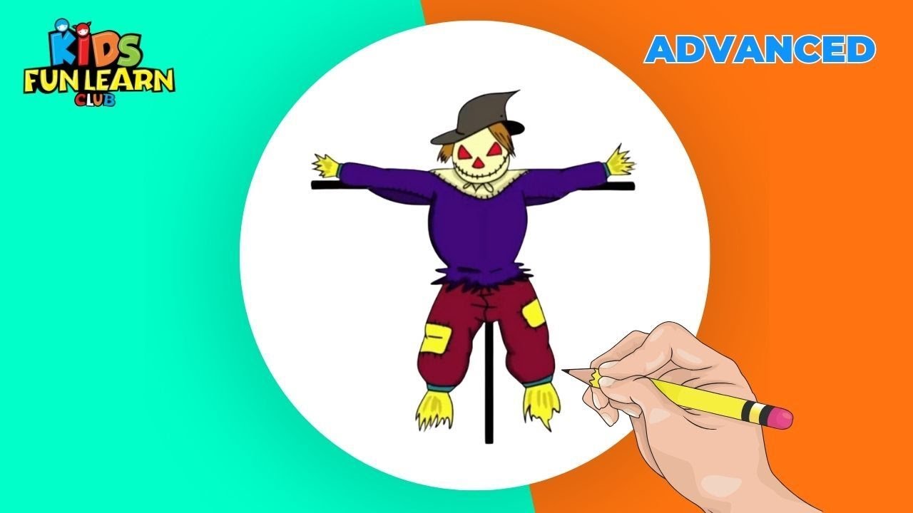 How To Draw A Scarecrow for Kids