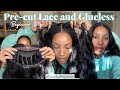 NO MORE CUTTING Lace! Pre-cut Lace and GLUELESS | Easy Beginner Wig | Unice x LovelyBryana