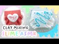 CLAY MIXING SLIME ASMR & ADDING THINGS INTO SLIME!