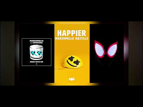 HERE WITH ME X HAPPIER X SUNFLOWER (MASHUP) - Marshmello, Post Malone, Swae Lee, Bastille, CHVRCHES