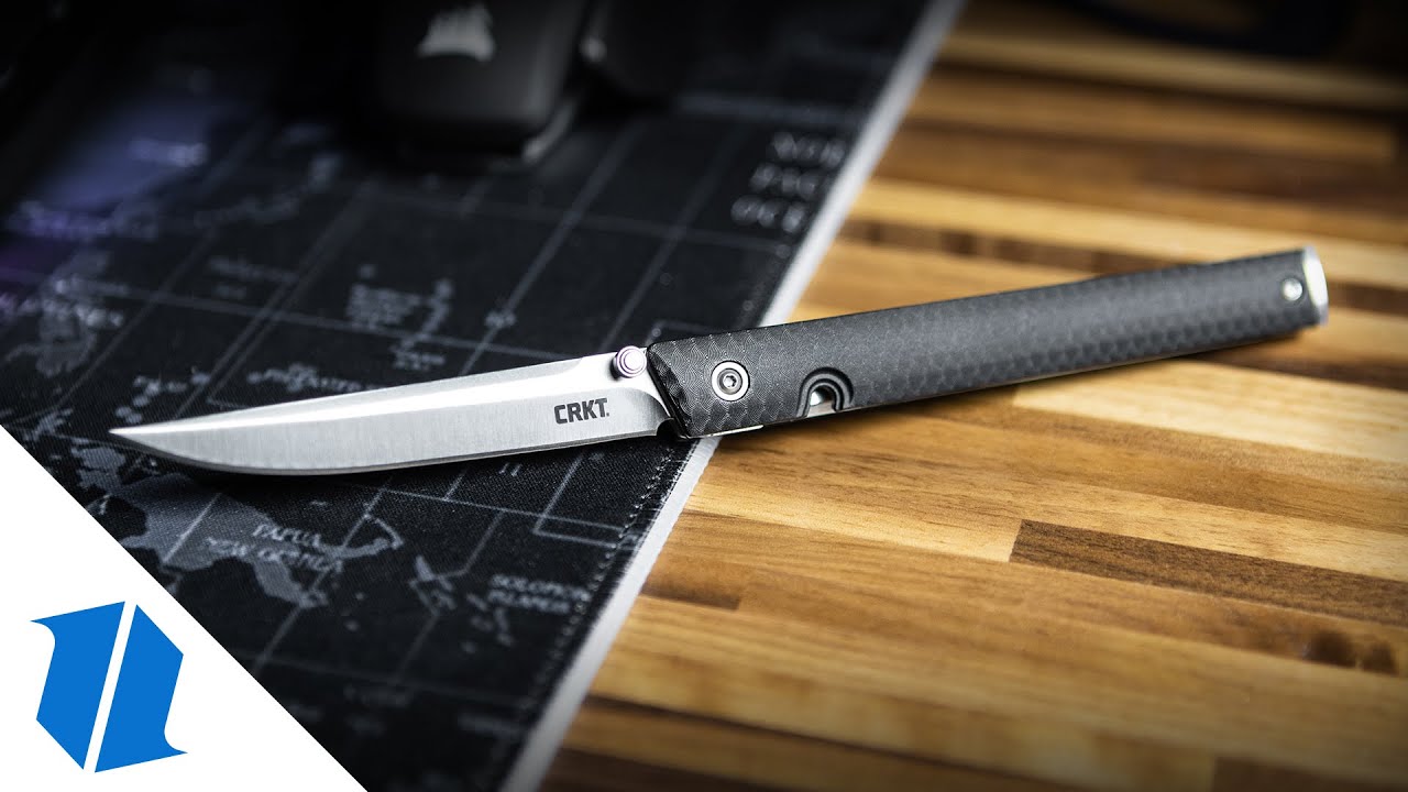 CRKT CEO Liner Lock Knife Marble Carbon Fiber (3.1" Satin S35VN)
