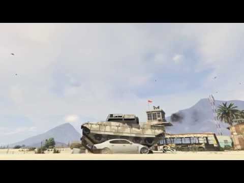 a Rhino tank vs car (patch 1.10 deformation damage tests) - No HUD - Grand Theft Auto V