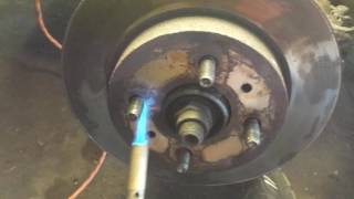 Removing a rusted brake rotor