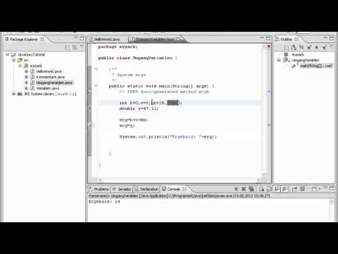 #004 Java Programmierung für Anfänger: Umgang mit Variablen