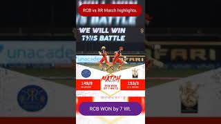 rr vs rcb 2021 highlights | rcb vs rr match highlights |#Cricket#Sports#Shorts#vivoipl #RCB#RR#IPL