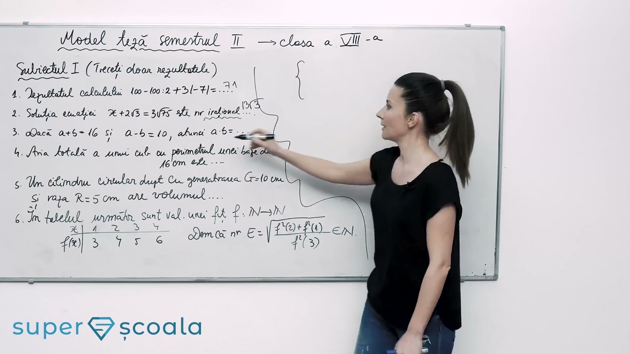 Watch Teza Matematica Clasa 8 Sem 2 Now Model de tez? clasa a VIII-a semestrul II