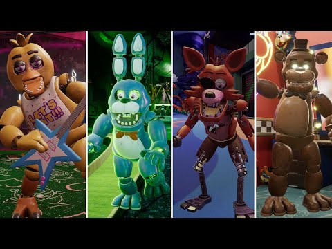 Original Freddy, Chica, Bonnie and Foxy in the game - Five Nights at Freddy's: Security Breach