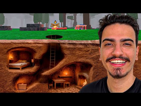 CRIEI UMA BASE SECRETA EMBAIXO DA TERRA NO 99 NOITES NA FLORESTA 😱🏚️