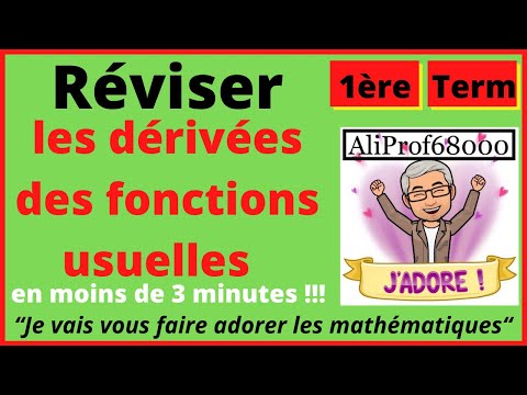 Réviser les DÉRIVÉES des fonctions usuelles en moins de 3 minutes !!!!