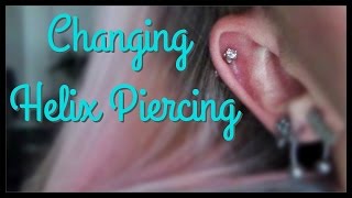 Changing my Helix Piercing FIRST TIME! | BreeAnn Barbie