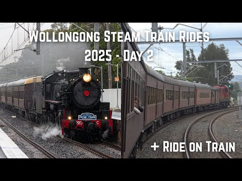 Kaelan's Trains Vlog 203: Wollongong Steam Train Rides 2025 - Day 2 + Ride on Train