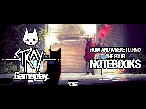 Stray - [Gameplay] - How and Where to find the Four Notebooks + Secret Interaction [HD 1080p]