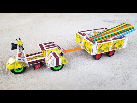 How to make Vespa Scooter from matchbox at home - Diy mini motorbike at home