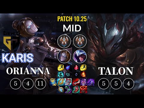 GEN Karis Orianna vs Talon Mid - KR Patch 10.25