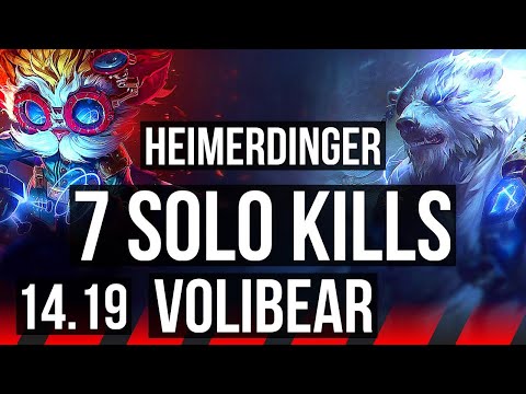 HEIMERDINGER vs VOLIBEAR (TOP) | 7 solo kills, 700+ games, 9/2/1 | NA Master | 14.19
