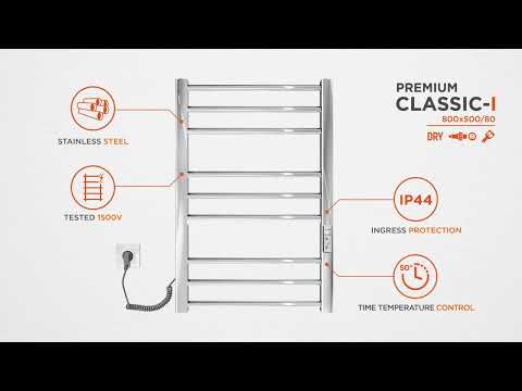 Электрический полотенцесушитель Mario Премиум Классик-I TR 2.2.1608.03.P (4820111356850, 800x500, хром/сатин/белый глянец/черный матовый/золото/бронза, универсальный, с таймером)