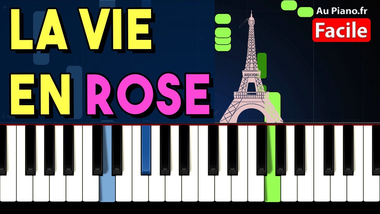Edith Piaf - La vie en rose - Piano Tutorial FACILE - Au Piano.Fr