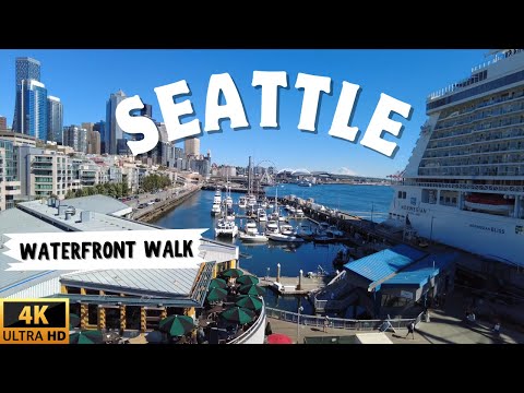 SEATTLE WATERFRONT WALKING TOUR | PIER 50 -70 | 4K 60fps 🎧