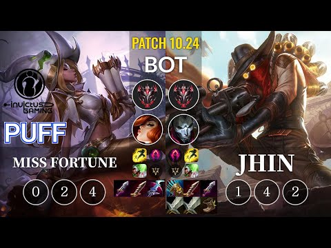 IG Puff Miss Fortune vs Jhin Bot - KR Patch 10.24