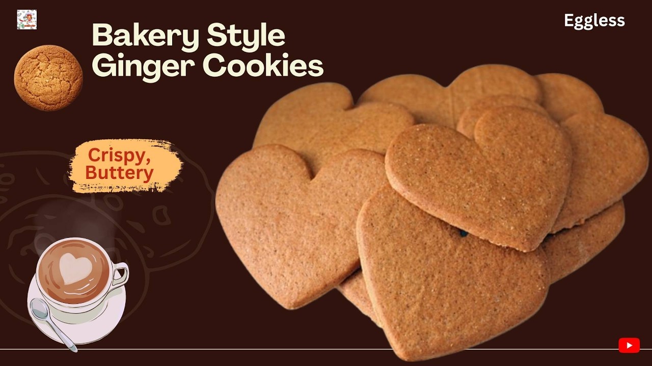 Market Se Bhi Better Ginger Cookies 🍪। Eggless Bakery Style Recipe
