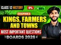 Kings Farmers And Towns Class 12 Important Questions Class 12 History Chapter 2 Imp Questions